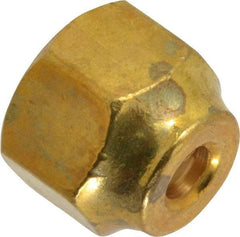 Parker - 3/8 x 1/4" Tube OD, 45° Brass Flared Tube Short Nut - 5/8-18 UNF, Flare Ends - Top Tool & Supply