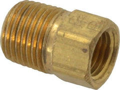 Parker - 1/8" Tube OD, Brass Flared Tube Inverted Male Connector - 1/8-27 NPTF, Flare x MNPTF Ends - Top Tool & Supply