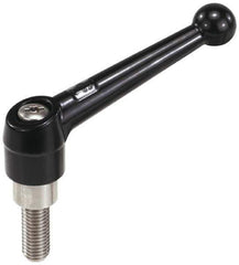 KIPP - #10-24, 13mm Hub Diam, Zinc Die Cast (Stainless Steel Components) Threaded Stud Adjustable Clamping Lever - 0.98" Stud Length, 46mm OAL, 32.5mm High - Top Tool & Supply