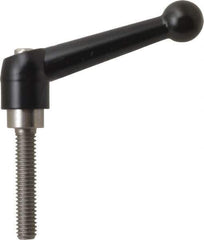 KIPP - 5/16-18, 0.71" Hub Diam, Zinc Die Cast (Stainless Steel Components) Threaded Stud Adjustable Clamping Lever - 1.57" Stud Length, 2.87" OAL, 1.79" High - Top Tool & Supply