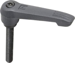 KIPP - 5/16-18, 0.71" Hub Diam, Glass Fiber (Steel Components) Threaded Stud Adjustable Clamping Lever - 2.36" Stud Length, 2.95" OAL, 1.63" High - Top Tool & Supply