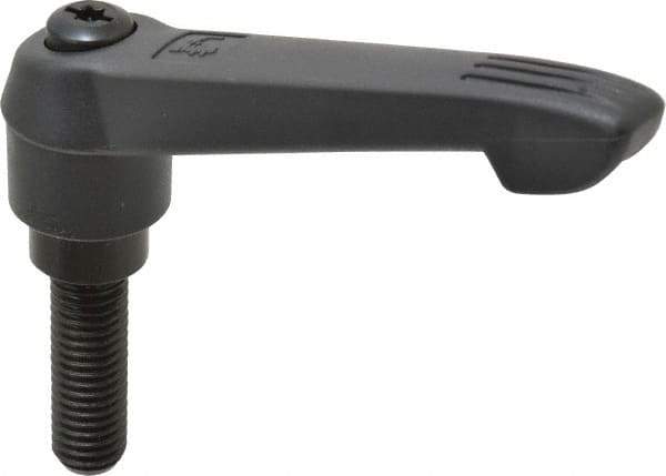 KIPP - 1/2-13, 1" Hub Diam, Glass Fiber (Steel Components) Threaded Stud Adjustable Clamping Lever - 1.57" Stud Length, 4.29" OAL, 2.4" High - Top Tool & Supply