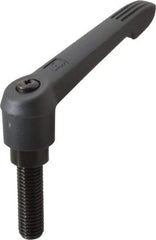 KIPP - 5/8-11, 1.18" Hub Diam, Glass Fiber (Steel Components) Threaded Stud Adjustable Clamping Lever - 1.97" Stud Length, 4.96" OAL, 2.83" High - Top Tool & Supply