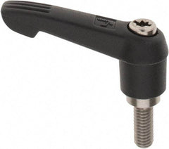 KIPP - M6 x 1.0, 13mm Hub Diam, Glass Fiber (Stainless Steel Components) Metric Threaded Stud Adjustable Clamping Lever - 15mm Stud Length, 47mm OAL, 30mm High - Top Tool & Supply