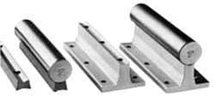 Thomson Industries - 1/4" Bolt, For 1" Diam Shaft, 48" Long, Aluminum Round Drilled Shaft Support Rail - 2-1/8" Base Width, 1/4" Base Thickness, 0.281" Mounting Hole Diam, 1-1/2" Btw Mount Hole Centers - Top Tool & Supply