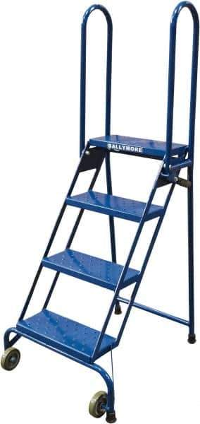 Ballymore - 65" 4 Step Ladder - Portable Folding Safety Ladder, 350 Lb Capacity, 40" Platform Height, 24" Base Width x 30" Base Depth, Perforated Tread - Top Tool & Supply