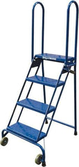 Ballymore - 65" 4 Step Ladder - Portable Folding Safety Ladder, 350 Lb Capacity, 40" Platform Height, 24" Base Width x 30" Base Depth, Perforated Tread - Top Tool & Supply