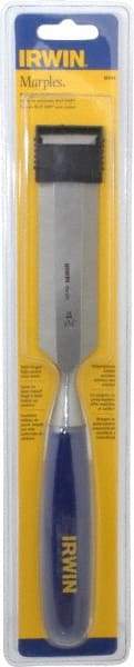 Irwin - 10-3/4" OAL x 1-1/4" Blade Width Wood Chisel - Polypropylene Handle - Top Tool & Supply