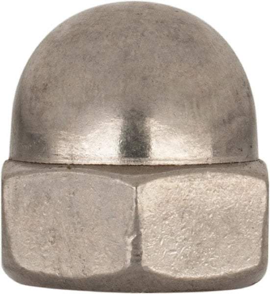 Value Collection - M10x1.5 Metric Coarse, 17mm Width Across Flats, Uncoated, Stainless Steel Acorn Nut - 18mm Overall Height, Austenitic A2, DIN 1587 - Top Tool & Supply