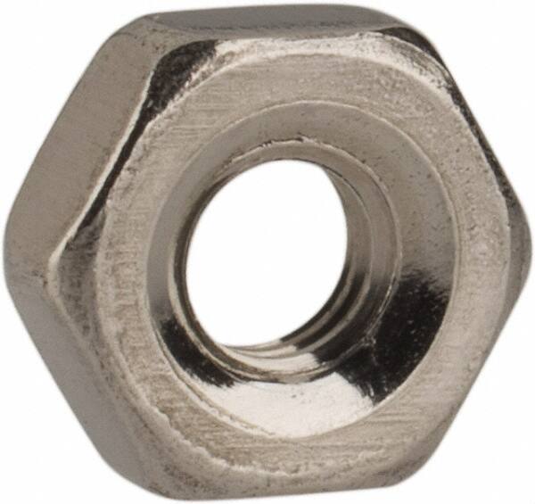 Value Collection - M2.5x0.45 Metric Coarse Stainless Steel Right Hand Hex Nut - 5mm Across Flats, 2mm High, Uncoated - Top Tool & Supply