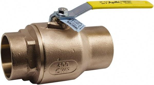 Conbraco - 1-1/2" Pipe, Standard Port, Lead Free Bronze Standard Ball Valve - 2 Piece, Solder x Solder Ends, Lever Handle, 600 WOG, 150 WSP - Top Tool & Supply