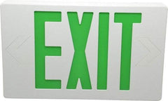 Mule - 1 Face, 5 Watt, White, Polycarbonate, LED, Illuminated Exit Sign - 120/277 VAC, Nickel Cadmium, Universal Mounted, 12 Inch Long x 1-1/2 Inch Wide x 7-1/2 Inch High - Top Tool & Supply