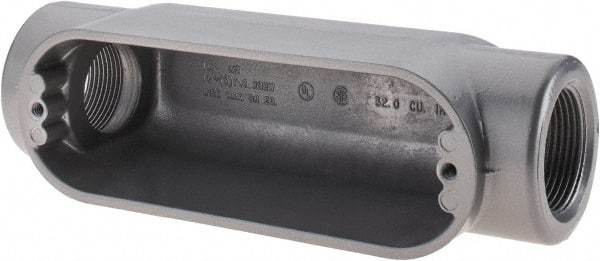 Thomas & Betts - C Body, 1-1/4" Trade, IMC, Rigid Aluminum Conduit Body - Oval, 7-7/8" OAL, 32 cc Capacity, Gray - Top Tool & Supply