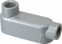 Thomas & Betts - LB Body, 1/2" Trade, IMC, Rigid Aluminum Conduit Body - Oval, 4-9/32" OAL, 4.3 cc Capacity, Gray - Top Tool & Supply