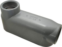 Thomas & Betts - LB Body, 2" Trade, IMC, Rigid Aluminum Conduit Body - Oval, 9-13/16" OAL, 69-1/2 cc Capacity, Gray - Top Tool & Supply