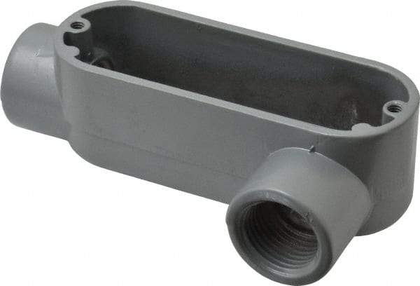 Thomas & Betts - LL Body, 1/2" Trade, IMC, Rigid Aluminum Conduit Body - Oval, 3-1/2" OAL, 4.3 cc Capacity, Gray - Top Tool & Supply