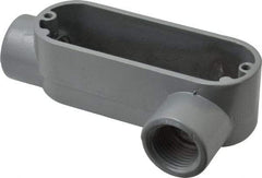 Thomas & Betts - LL Body, 1/2" Trade, IMC, Rigid Aluminum Conduit Body - Oval, 3-1/2" OAL, 4.3 cc Capacity, Gray - Top Tool & Supply