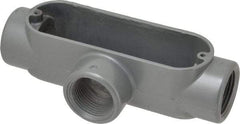 Thomas & Betts - T Body, 1" Trade, IMC, Rigid Aluminum Conduit Body - Oval, 5-15/16" OAL, 11.8 cc Capacity, Gray - Top Tool & Supply