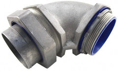 Thomas & Betts - 3-1/2" Trade, Die Cast Zinc Compression Angled FMC & Liquidtight Conduit Connector - Partially Insulated - Top Tool & Supply