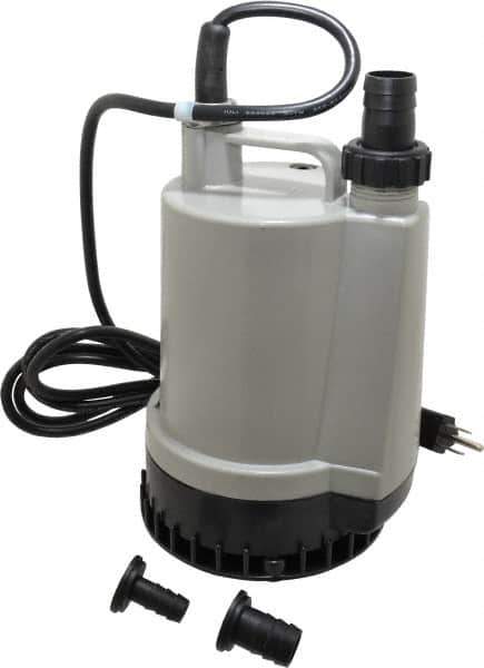 Value Collection - 1/6 hp, 120 Amp Rating, 120 Volts, Full-On Operation, Submersible Pump - Plastic Housing - Top Tool & Supply