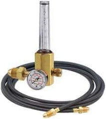 Miller-Smith - 0 to 50 SCFM Flow Range, 580 CGA Inlet Connection, 3,000 Max psi, Argon/CO2/Helium & Argon/C02 Mix Welding Regulator - 5/8-18 RH Internal Thread, Right Hand Rotation - Exact Industrial Supply