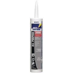 White Lightning - 10 oz Cartridge White Acrylic & Latex Caulk - -30 to 180°F Operating Temp, 12 min Tack Free Dry Time, Series 3006 - Top Tool & Supply