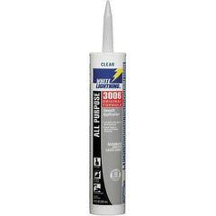 White Lightning - 10 oz Cartridge Clear Acrylic & Latex Caulk - -30 to 180°F Operating Temp, 12 min Tack Free Dry Time, Series 3006 - Top Tool & Supply