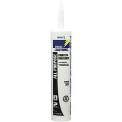 White Lightning - 10 oz Cartridge White Acrylic & Latex Caulk - -30 to 180°F Operating Temp, 5 to 7 min Tack Free Dry Time - Top Tool & Supply