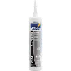 White Lightning - 10 oz Cartridge Clear RTV Silicone Joint Sealant - -80 to 400°F Operating Temp, 30 min Tack Free Dry Time, 24 hr Full Cure Time - Top Tool & Supply
