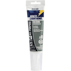 White Lightning - 3 oz Cartridge Clear RTV Silicone Joint Sealant - -80 to 400°F Operating Temp, 30 min Tack Free Dry Time, 24 hr Full Cure Time - Top Tool & Supply