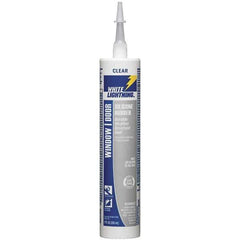 White Lightning - 10 oz Cartridge Clear RTV Silicone Joint Sealant - -80 to 450°F Operating Temp, 30 min Tack Free Dry Time, 24 hr Full Cure Time - Top Tool & Supply