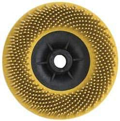 3M - 4-1/2" 80 Grit Ceramic Straight Disc Brush - Medium Grade, Threaded Hole Connector, 3/4" Trim Length, 5/8-11 Threaded Arbor Hole - Top Tool & Supply