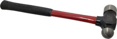 Proto - 2 Lb Head Ball Pein Hammer - Fiberglass Handle, 1-1/4" Face Diam, 15-1/4" OAL, Fiberglass with Cushion Grip - Top Tool & Supply