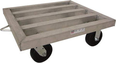 PRO-SOURCE - 2,000 Lb Capacity Aluminum Welded Aluminum Dolly - 28" Long x 24" Wide x 10" High, 6" Wheels - Top Tool & Supply