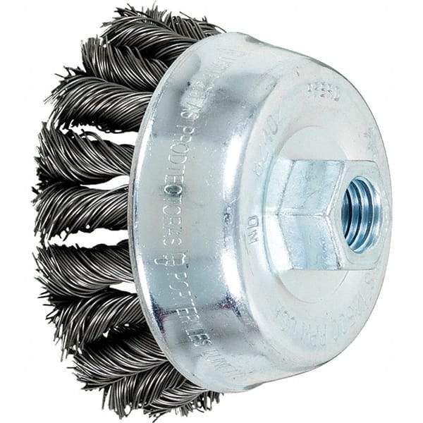 PFERD - Knotted Wire Cup Brush - 3-1/2X.02X5/8-11 COMBITWIST CS KNTCUP BRSH - Top Tool & Supply