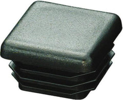 Caplugs - Square Finishing Plug for 14 to 20 Gauge Panels, for 1-1/4" Tube Diam - 0.52" Deep, Low-Density Polyethylene, Black - Top Tool & Supply