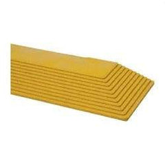 Wearwell - 39" Long x 3" Wide x 5/8" Thick, Anti-Fatigue Modular Matting Ramp Edge - Female, Yellow, For Dry & Wet Areas, Series 572 - Top Tool & Supply