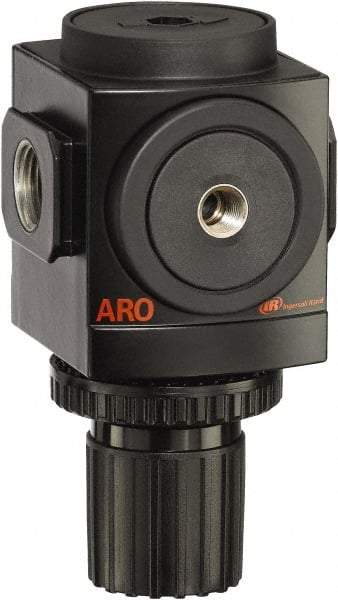 ARO/Ingersoll-Rand - 1/2 NPT Port, 210 CFM, Aluminum Standard Regulator - 10 to 200 psi Range, 250 Max psi Supply Pressure, 1/8" Gauge Port Thread, 3.15" Wide x 5.472" High - Top Tool & Supply