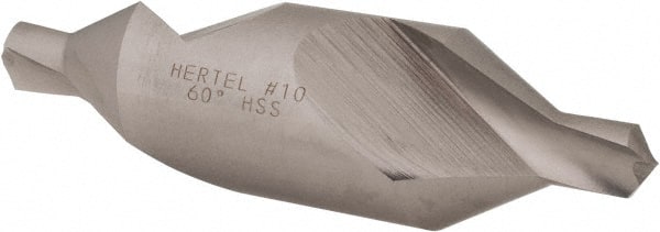 Hertel - #10 Plain Cut 60° Incl Angle High Speed Steel Combo Drill & Countersink - Top Tool & Supply