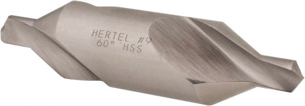 Hertel - #9 Plain Cut 60° Incl Angle High Speed Steel Combo Drill & Countersink - Top Tool & Supply