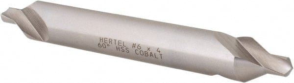 Hertel - #6 Plain Cut 60° Incl Angle Cobalt Combo Drill & Countersink - Top Tool & Supply