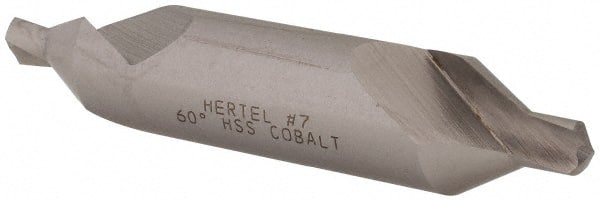 Hertel - #7 Plain Cut 60° Incl Angle Cobalt Combo Drill & Countersink - Top Tool & Supply