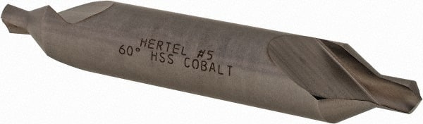 Hertel - #5 Plain Cut 60° Incl Angle Cobalt Combo Drill & Countersink - Top Tool & Supply