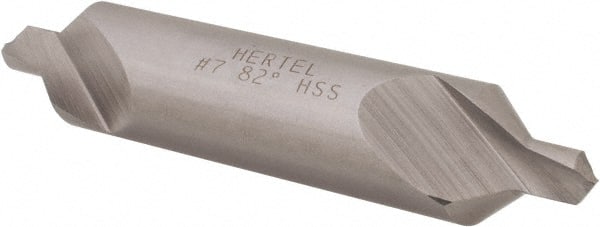 Hertel - #7 Plain Cut 82° Incl Angle High Speed Steel Combo Drill & Countersink - Top Tool & Supply