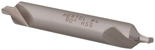 Hertel - #4 Plain Cut 90° Incl Angle High Speed Steel Combo Drill & Countersink - Top Tool & Supply