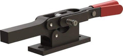 De-Sta-Co - 1,299 Lb Holding Capacity, Horizontal Handle, Manual Hold Down Toggle Clamp - 69° Handle Movement, 90° Bar Opening, Solid Bar, Flanged Base, Oxide Finish, Forged Alloy Steel - Top Tool & Supply