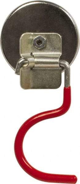 Mag-Mate - 38 Lb Max Pull Force, 5/16" Overall Height, 2.03" Diam, Ceramic Cup Magnet - Hook Style, 1-7/8" Clamp Opening, Chrome Plated - Top Tool & Supply