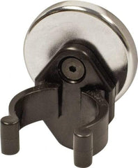 Mag-Mate - 14 Lb Max Pull Force, 3/16" Overall Height, 1.24" Diam, Ceramic Cup Magnet - Clamp Style, 1-1/8" Clamp Opening, Chrome Plated - Top Tool & Supply