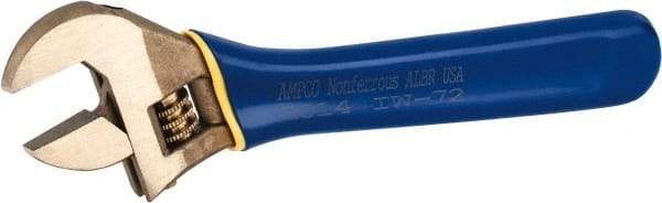 Ampco - 1-5/16" Jaw Capacity, 11" Insulated Adjustable Wrench - Steel, Plain Finish, 10-1/2" OAL - Top Tool & Supply