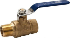 Midwest Control - 1" Pipe, Full Port, Brass Full Port Ball Valve - 2 Piece, FNPT x FNPT Ends, Vinyl Coated Metal Handle, 600 WOG, 150 WSP - Top Tool & Supply